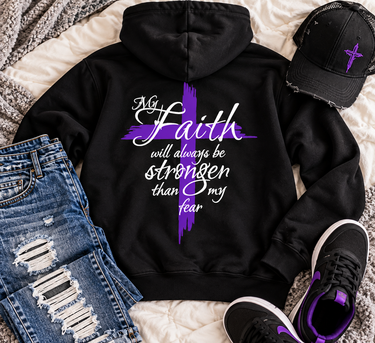 Faith over Fear  Heavyweight Hoodie